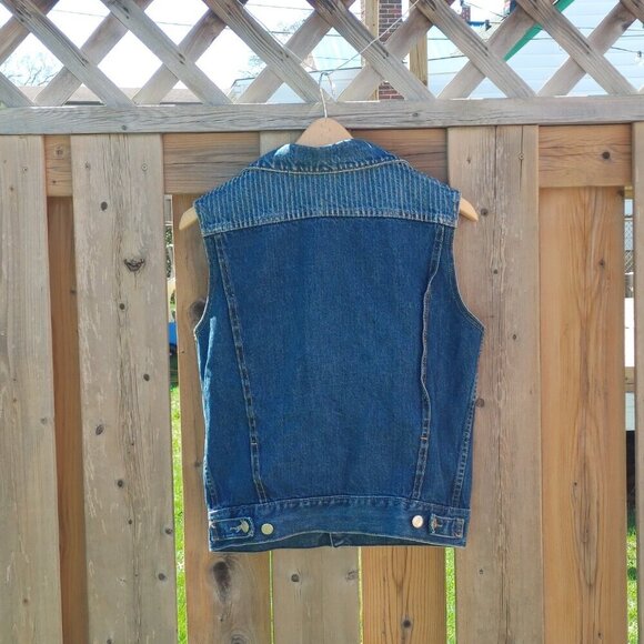 VINTAGE RAINBOW Jeanswear Denim Sleeveless Vest Women's Size Small - Picture 3 of 6